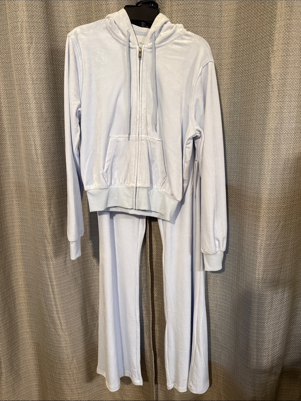No Boundaries Light Blue Velour Hoodie Set
